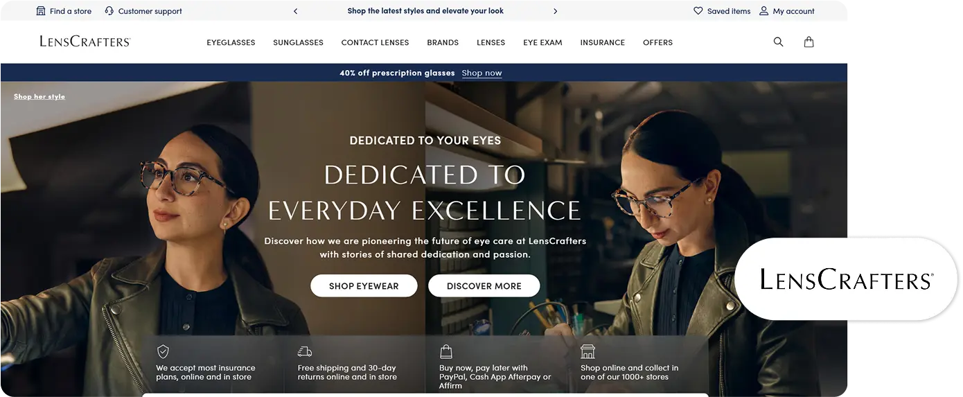 Lens Crafters Website