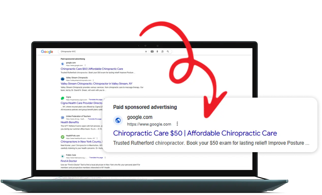 Chiropractor Paid Ads Screen