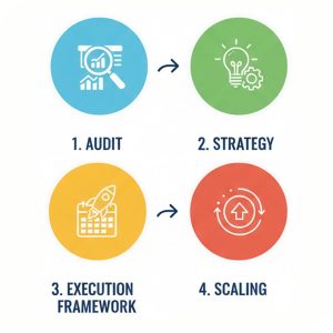 Social Media Marketing Infographic Work Step